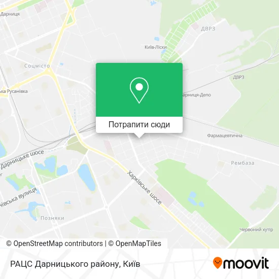 Карта РАЦС Дарницького району