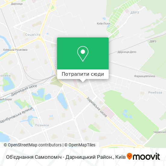 Карта Об'єднання Самопоміч - Дарницький Район.