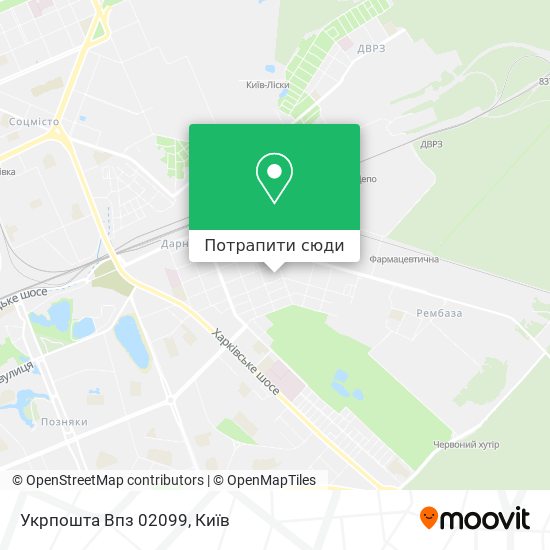 Карта Укрпошта Впз 02099
