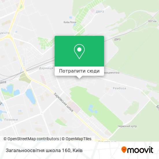 Карта Загальноосвітня школа 160