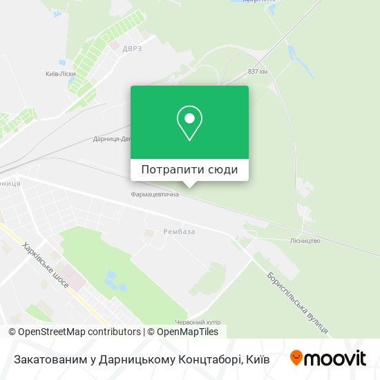 Карта Закатованим у Дарницькому Концтаборі