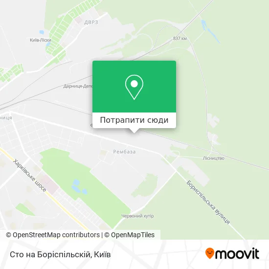 Карта Сто на Боріспільскій