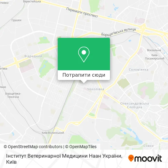 Карта Інститут Ветеринарної Медицини Наан України