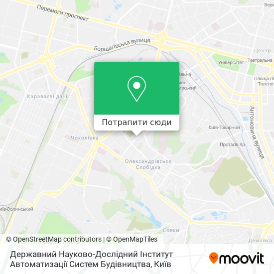 Карта Державний Науково-Дослідний Інститут Автоматизації Систем Будівництва