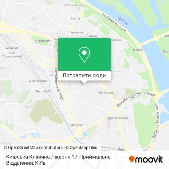 Карта Київська Клінічна Лікарня 17-Приймальне Відділення