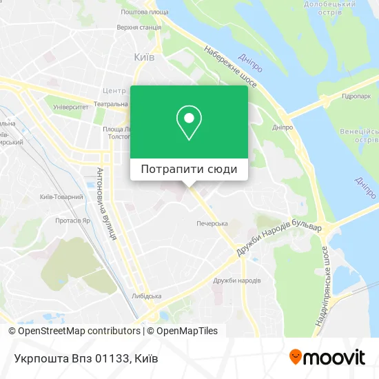 Карта Укрпошта Впз 01133