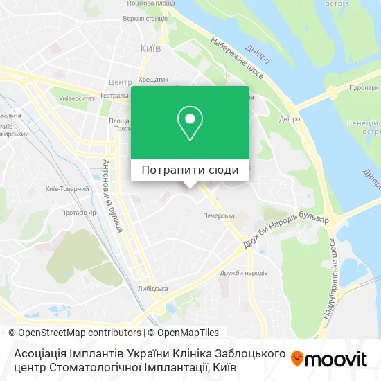 Карта Асоціація Імплантів України Клініка Заблоцького центр Стоматологічної Імплантації