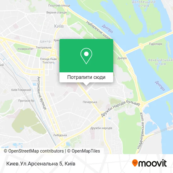 Карта Киев.Ул.Арсенальна 5