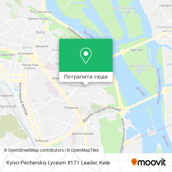 Карта Kyivo-Pecherskiy Lyceum #171 Leader