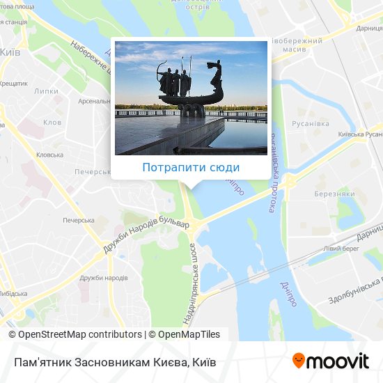 Карта Пам'ятник Засновникам Києва