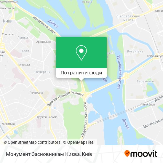 Карта Монумент Засновникам Києва