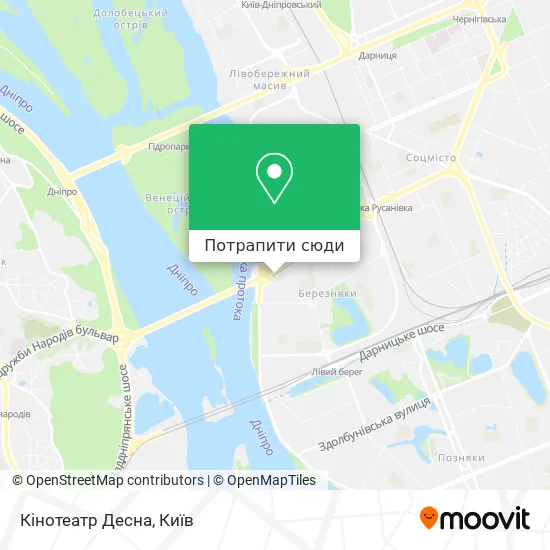 Карта Кінотеатр Десна