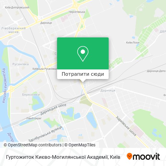 Карта Гуртожиток Києво-Могилянської Академії