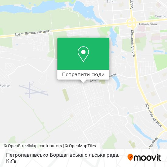 Карта Петропавлівсько-Борщагівська сільська рада
