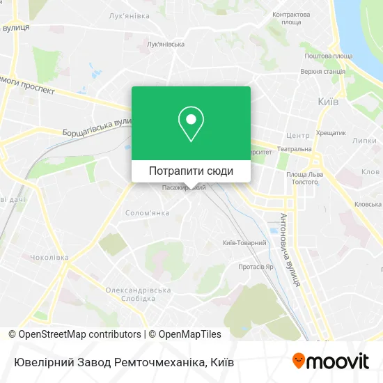 Карта Ювелірний Завод Ремточмеханіка