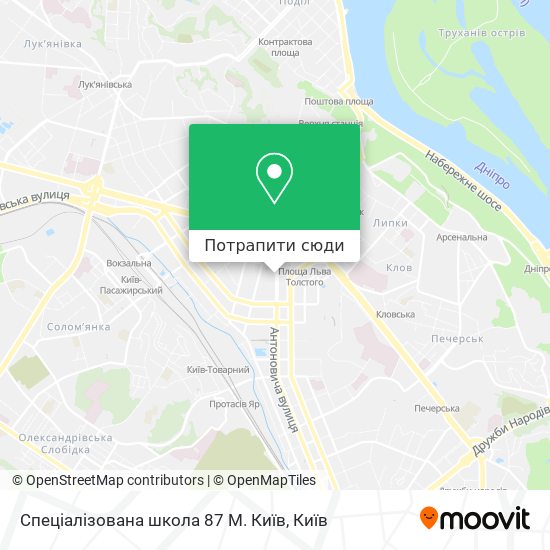 Карта Спеціалізована школа 87 М. Київ