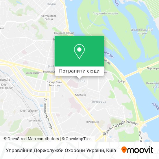 Карта Управління Держслужби Охорони України