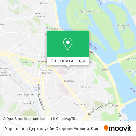 Карта Управління Держслужби Охорони України