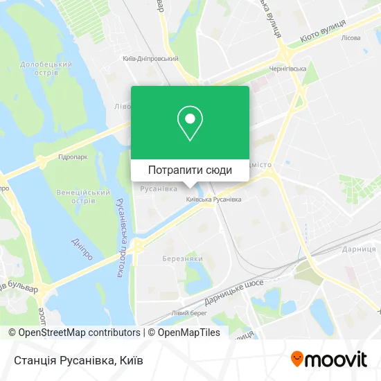 Карта Станція Русанівка