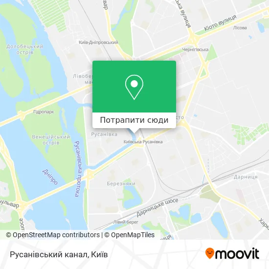 Карта Русанівський канал