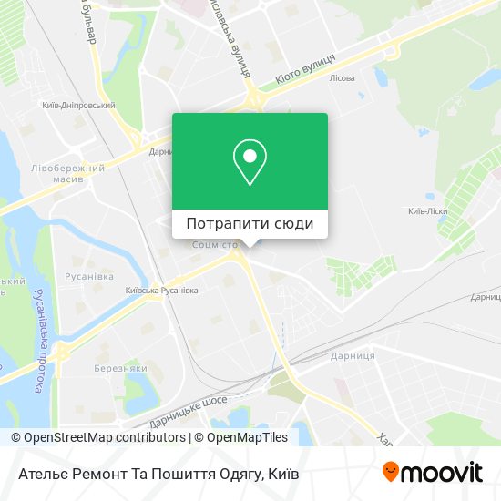 Карта Ательє Ремонт Та Пошиття Одягу