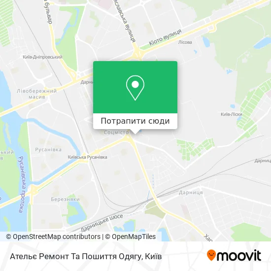 Карта Ательє Ремонт Та Пошиття Одягу