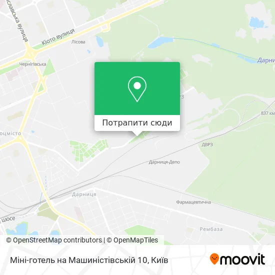 Карта Міні-готель на Машиністівській 10
