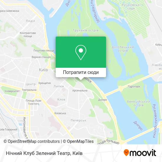 Карта Нічний Клуб Зелений Театр