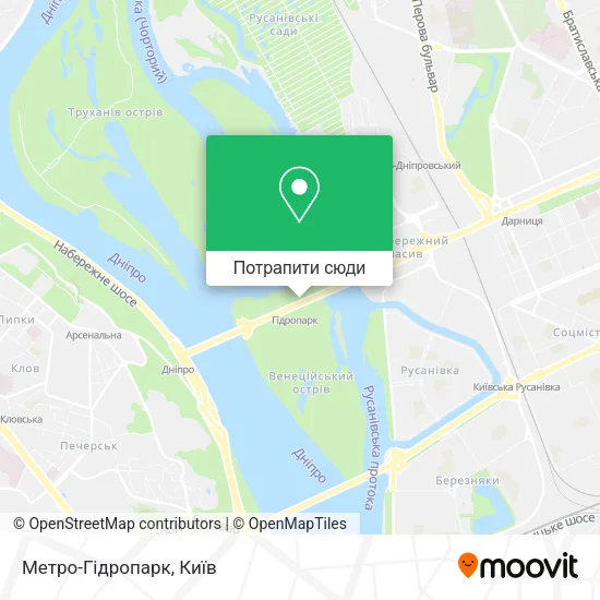 Карта Метро-Гідропарк