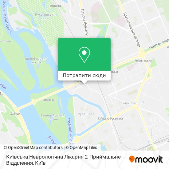 Карта Київська Неврологічна Лікарня 2-Приймальне Відділення