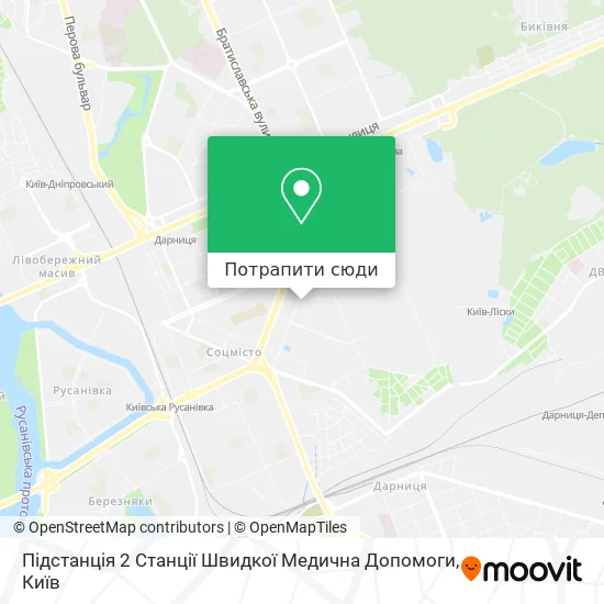 Карта Підстанція 2 Станції Швидкої Медична Допомоги