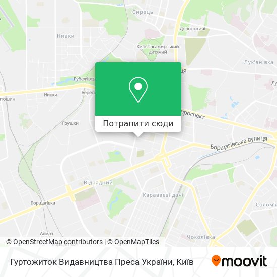 Карта Гуртожиток Видавництва Преса України