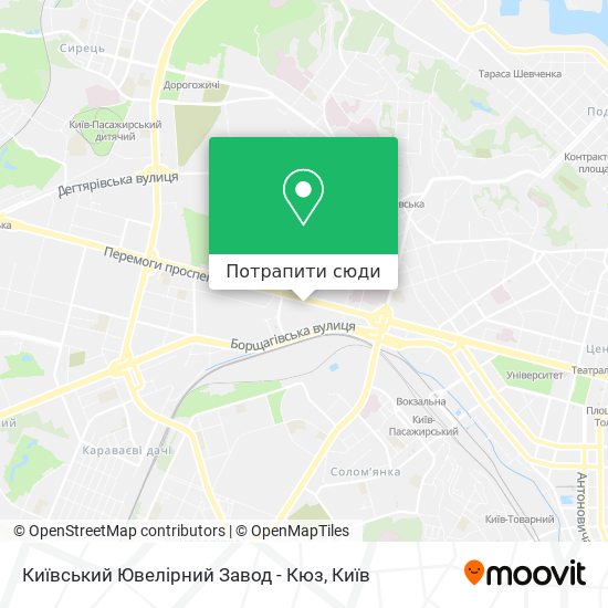 Карта Київський Ювелірний Завод - Кюз
