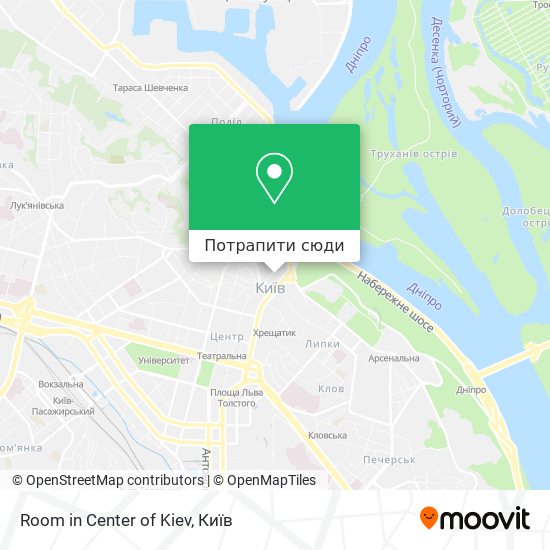 Карта Room in Center of Kiev