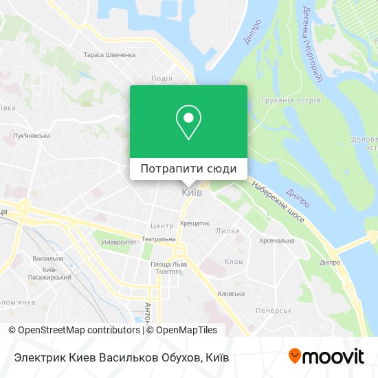 Карта Электрик Киев Васильков Обухов