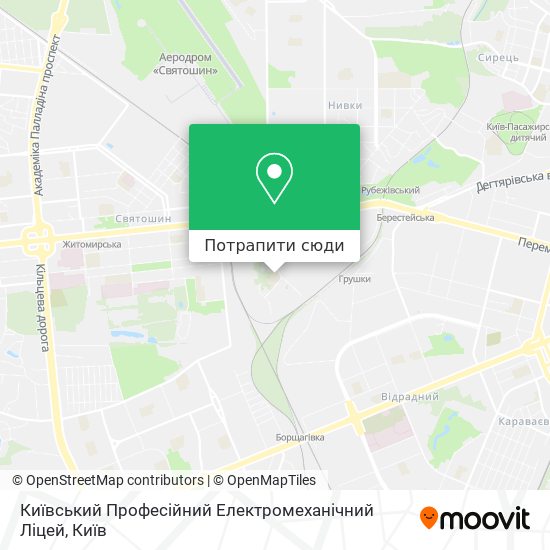 Карта Київський Професійний Електромеханічний Ліцей