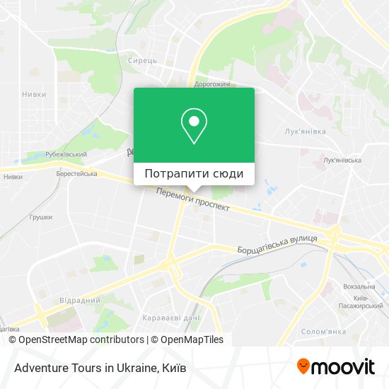 Карта Adventure Tours in Ukraine