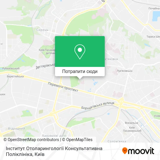Карта Інститут Отоларингології Консультативна Поліклініка