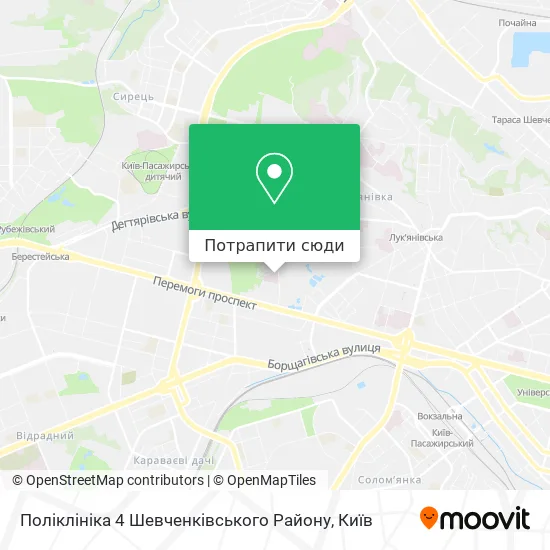Карта Поліклініка 4 Шевченківського Району
