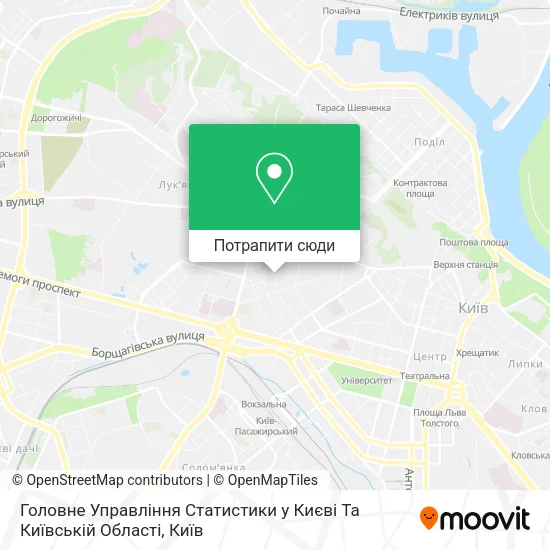 Карта Головне Управління Статистики у Києві Та Київській Області
