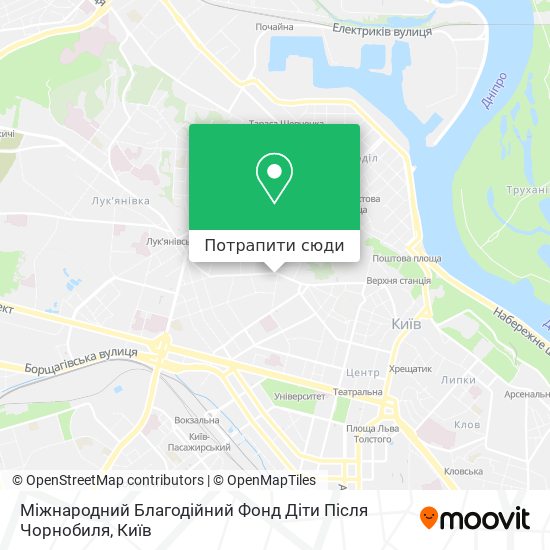 Карта Міжнародний Благодійний Фонд Діти Після Чорнобиля