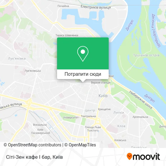 Карта Сіті-Зен кафе І бар