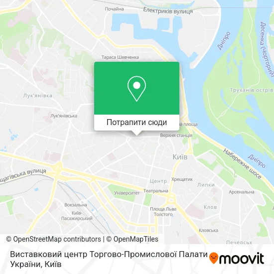 Карта Виставковий центр Торгово-Промислової Палати України