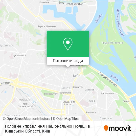 Карта Головне Управління Національної Поліції в Київській Області