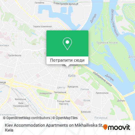 Карта Kiev Accommodation Apartments on Mikhailivska St