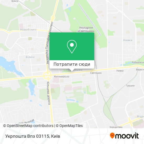 Карта Укрпошта Впз 03115