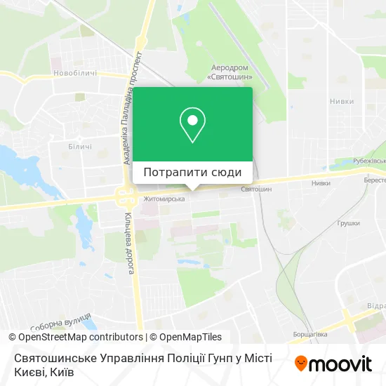 Карта Святошинське Управління Поліції Гунп у Місті Києві
