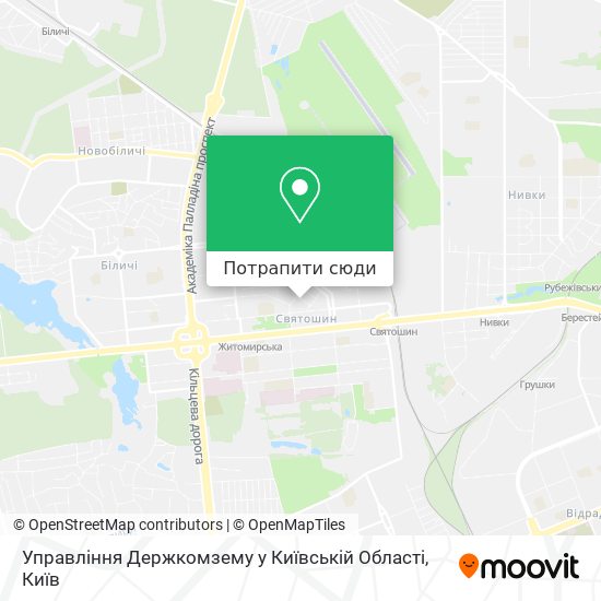 Карта Управління Держкомзему у Київській Області