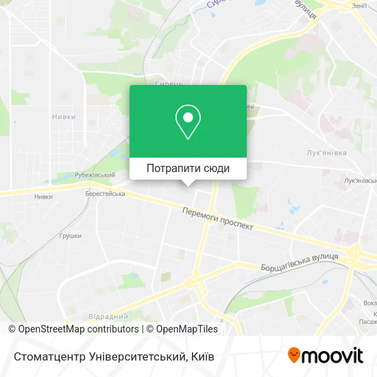 Карта Стоматцентр Університетський