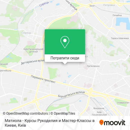 Карта Матиола - Курсы Рукоделия и Мастер-Классы в Киеве